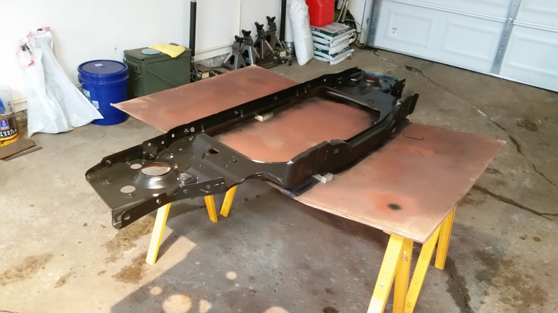 Satin black as always. Once this dries the other side still needs painted.